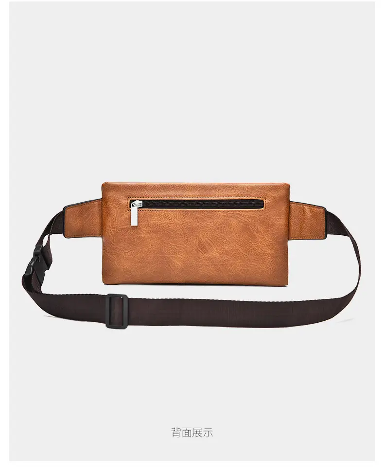 Men's Black Crossbody Phone Waist Bag with Strap — feature 31