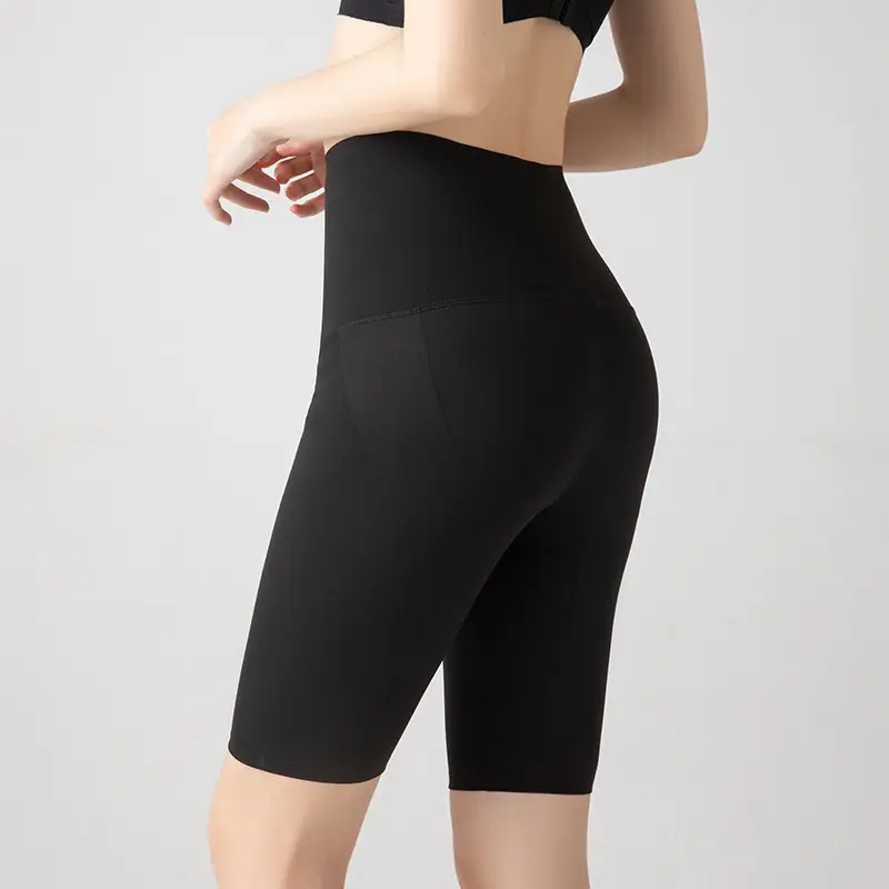 Women's Black Buttoned Waist-Cinching Shorts - Image 5
