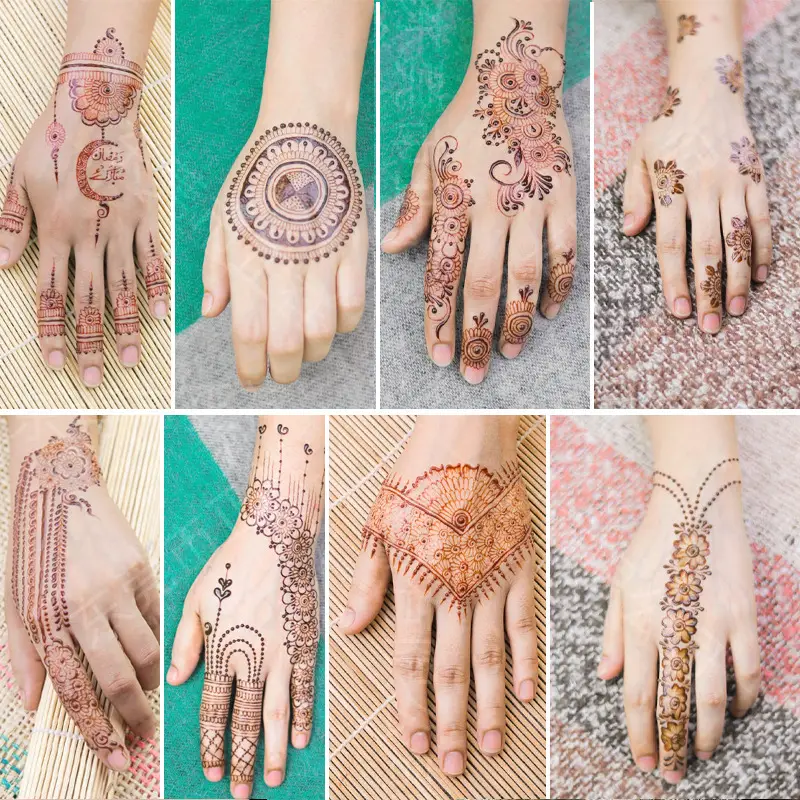 2025 cross-border European and American tattoo stickers brown red India Hannah waterproof lace tattoo stickers Amazon tattoo