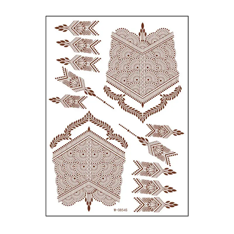 2025 cross-border European and American tattoo stickers brown red India Hannah waterproof lace tattoo stickers Amazon tattoo