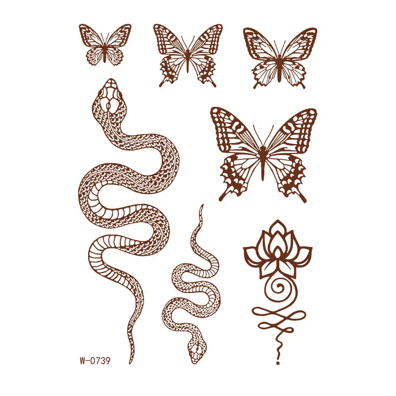 2025 cross-border European and American tattoo stickers brown red India Hannah waterproof lace tattoo stickers Amazon tattoo