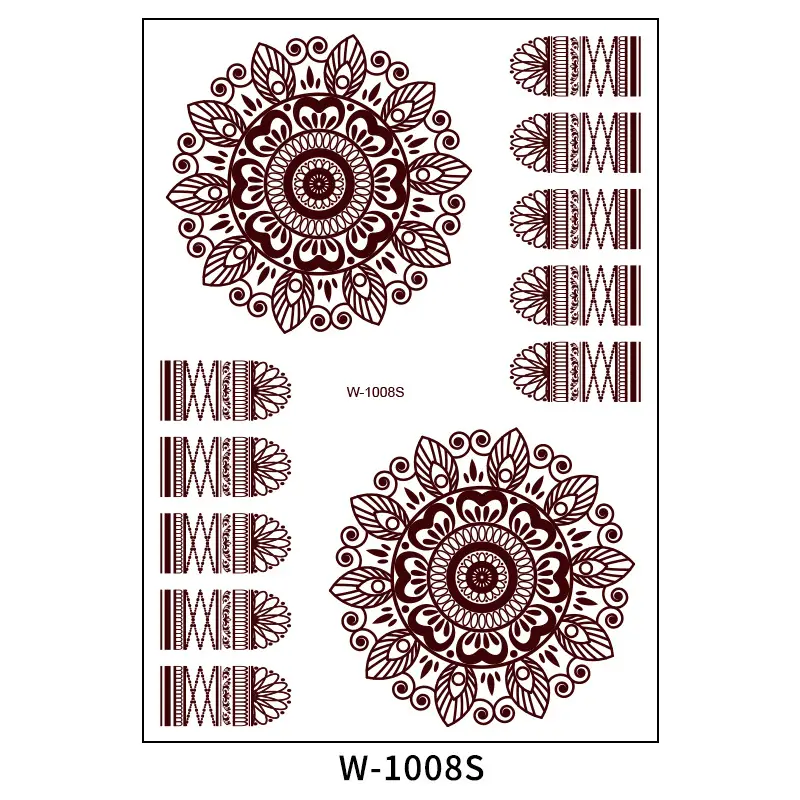 2025 cross-border European and American tattoo stickers brown red India Hannah waterproof lace tattoo stickers Amazon tattoo