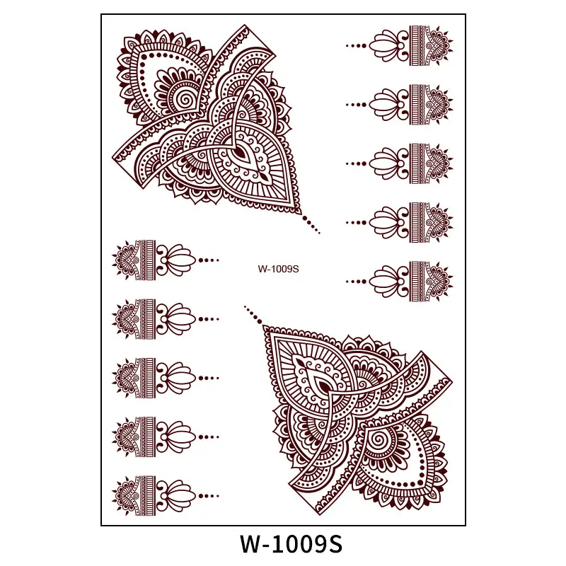 2025 cross-border European and American tattoo stickers brown red India Hannah waterproof lace tattoo stickers Amazon tattoo