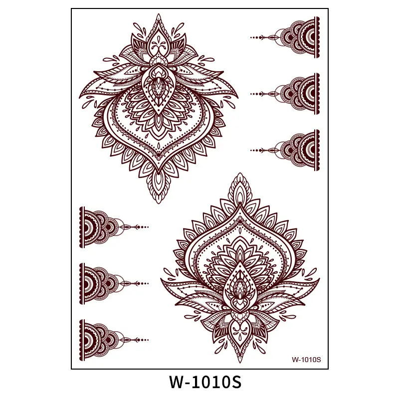 2025 cross-border European and American tattoo stickers brown red India Hannah waterproof lace tattoo stickers Amazon tattoo