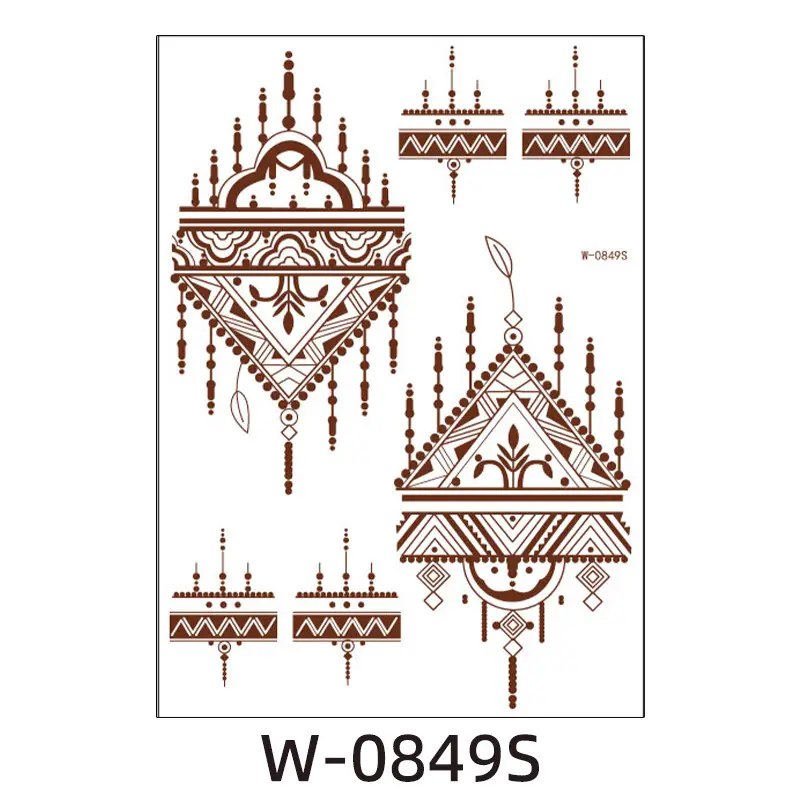 2025 cross-border European and American tattoo stickers brown red India Hannah waterproof lace tattoo stickers Amazon tattoo