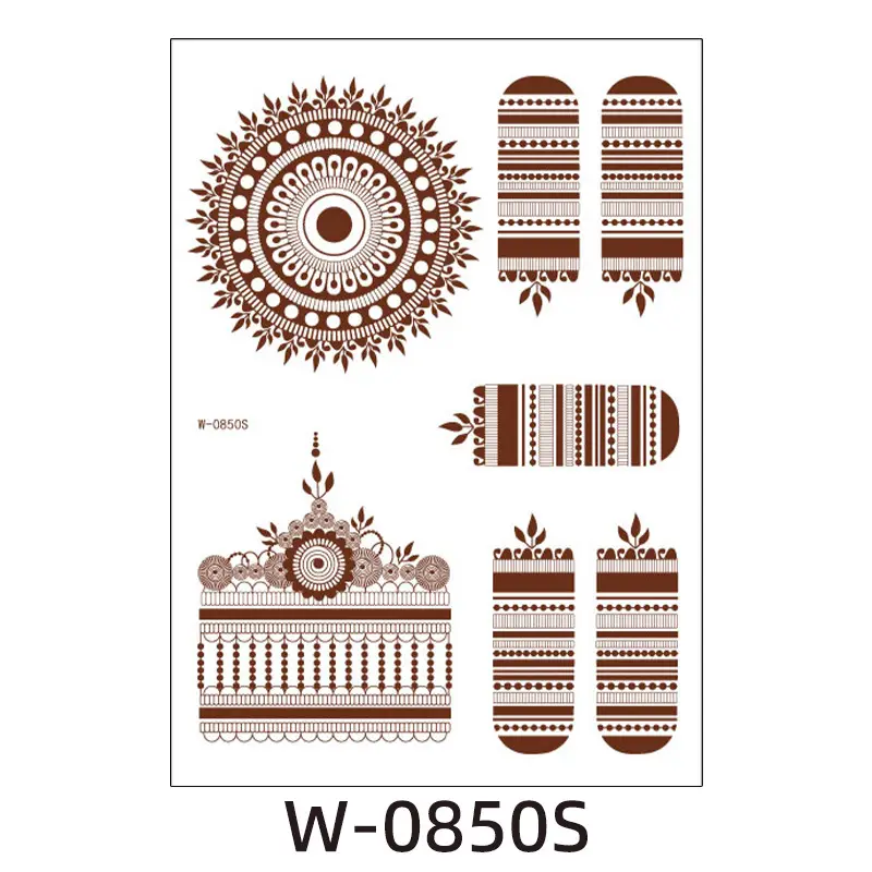 2025 cross-border European and American tattoo stickers brown red India Hannah waterproof lace tattoo stickers Amazon tattoo
