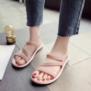 2024 Pink Flat Flip Flops Women's Summer Slippers
