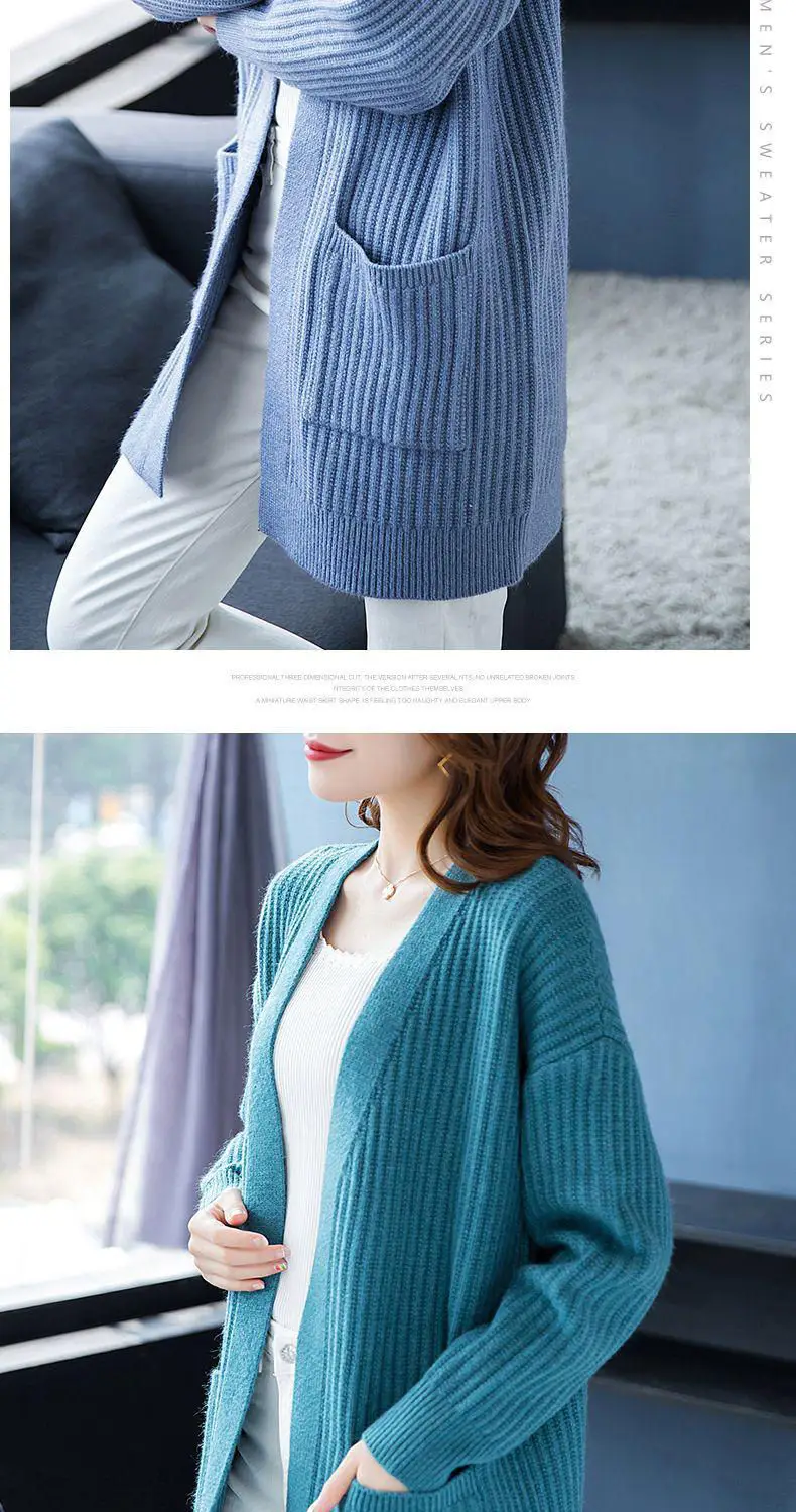 2024 Teal Knit Cardigan with Flap Pocket Pants — feature 11