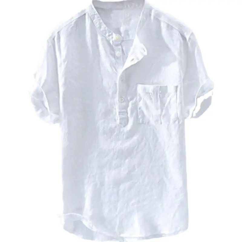 Men Green Collar Shirt 2023 Summer Loose Fit - Image 9