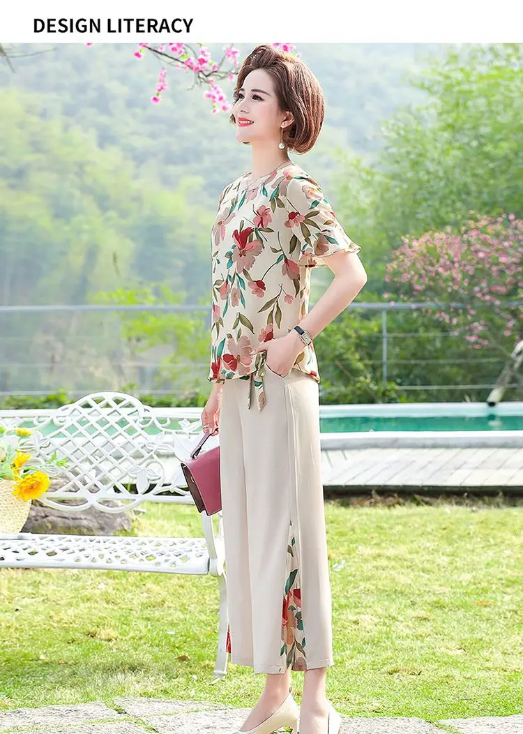 Mother Summer Floral T-Shirt Large Loose Sleeve — feature 11