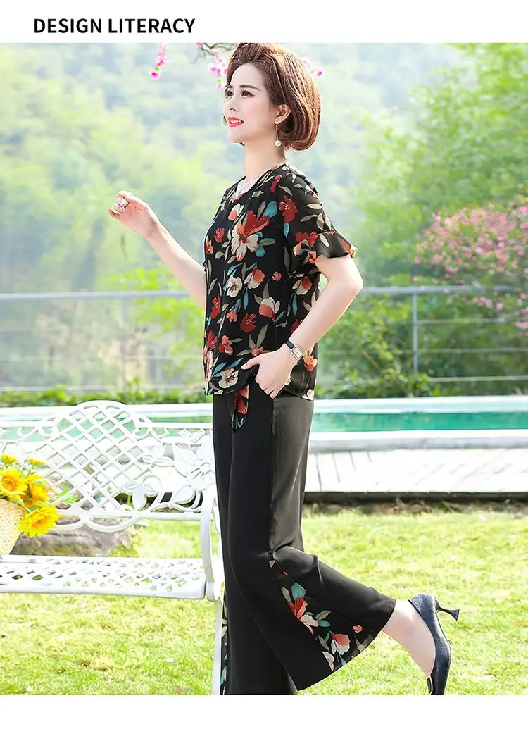 Mother Summer Floral T-Shirt Large Loose Sleeve — feature 16
