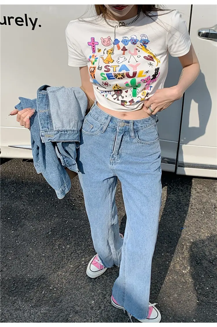 Women Graffiti Print T-Shirt White 2025 — feature 11
