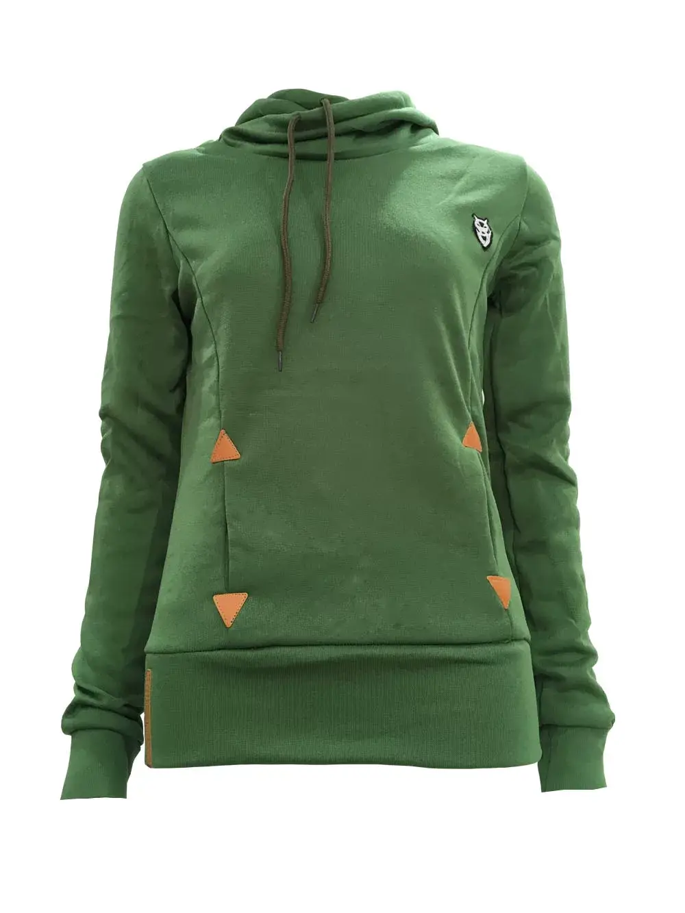 Women Grey Flap Pocket Hooded Sweatshirt with Embroidered Logo — feature 7