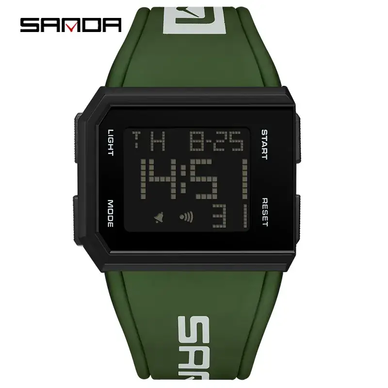 Sanda Waterproof Digital Watch for Men Women Black White - Image 11