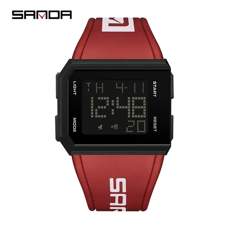 Sanda Waterproof Digital Watch for Men Women Black White - Image 4