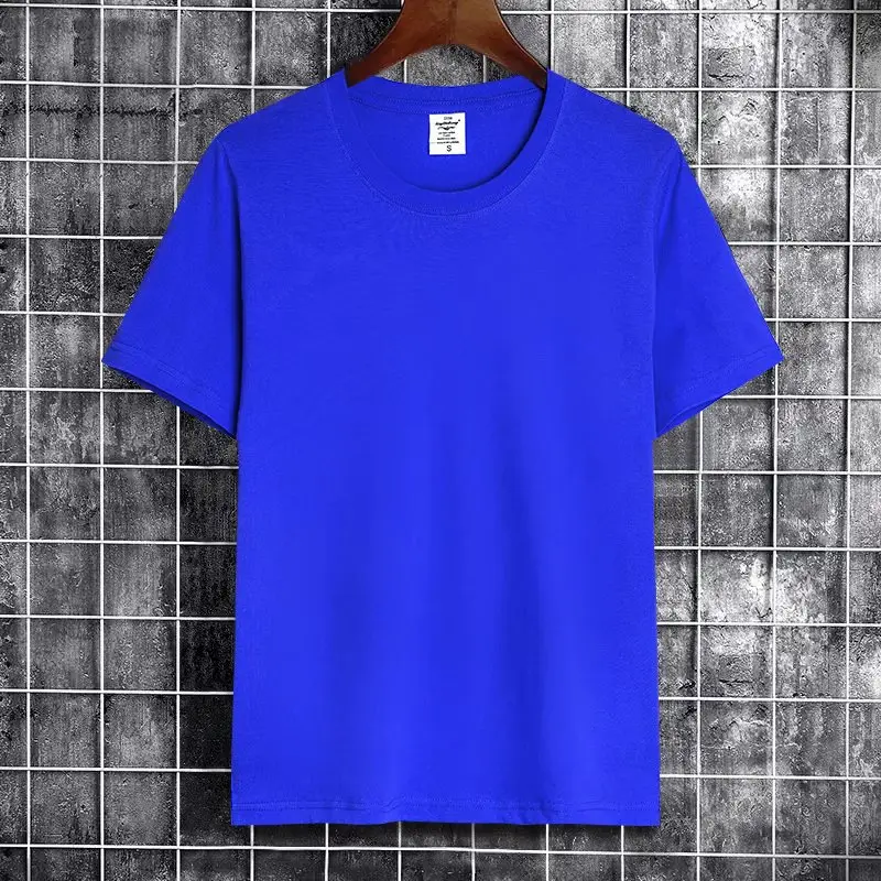 Men Grey Short Sleeve T-Shirt Solid Color - Image 10