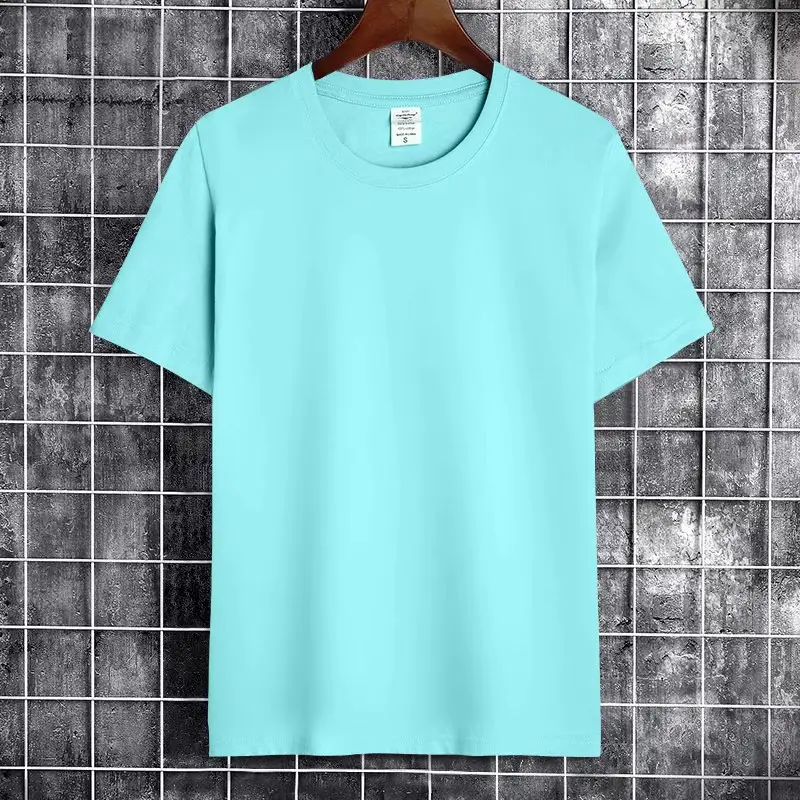 Men Grey Short Sleeve T-Shirt Solid Color - Image 12