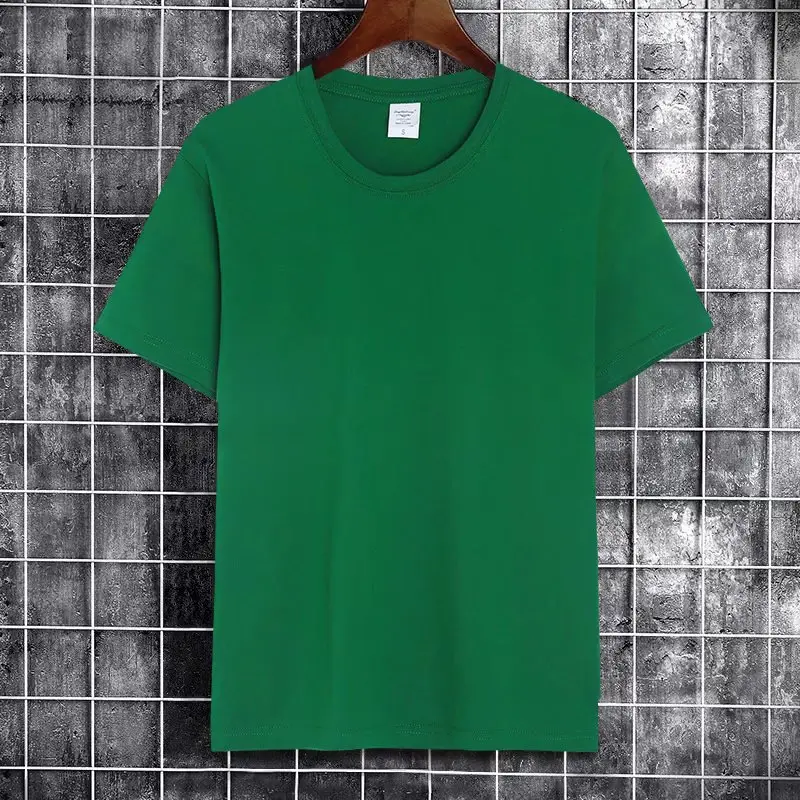 Men Grey Short Sleeve T-Shirt Solid Color - Image 5