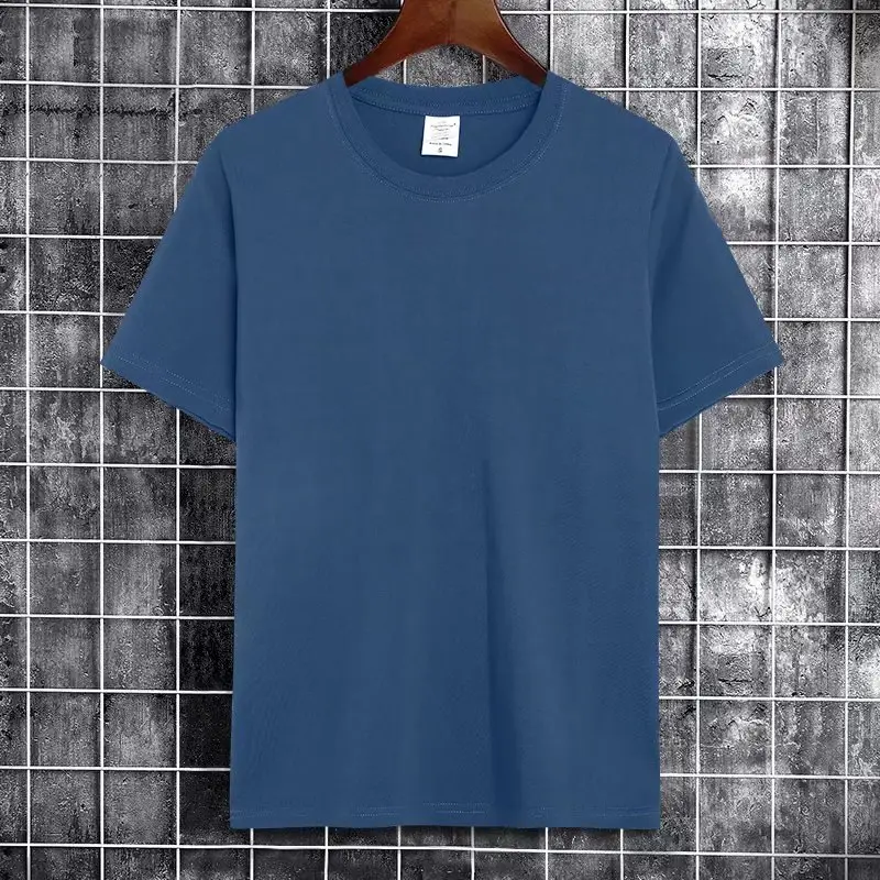 Men Grey Short Sleeve T-Shirt Solid Color - Image 8