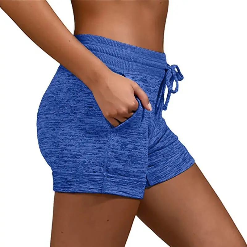 Women's Blue Paw Print Yoga Shorts Quick Dry Stretch - Image 14