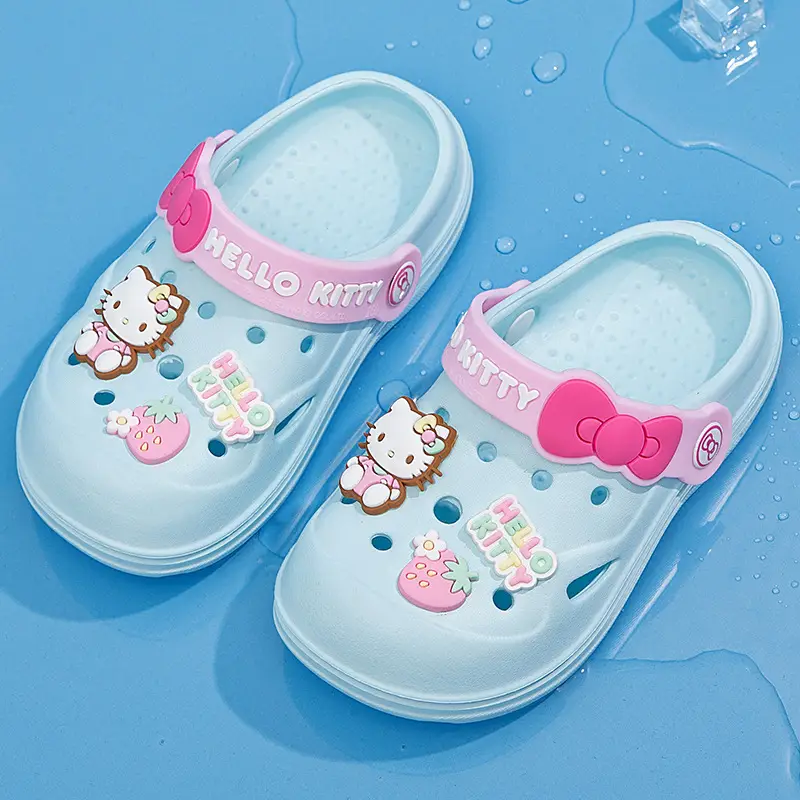 Sanlio children's slippers women's summer indoor non-slip children's hole shoes bathing cute baby cartoon beach shoes - Image 2