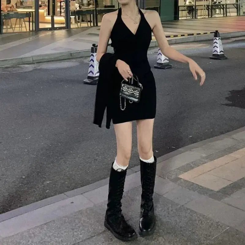 Black Slim Fit Backless Dress for Women 2023 — feature 9