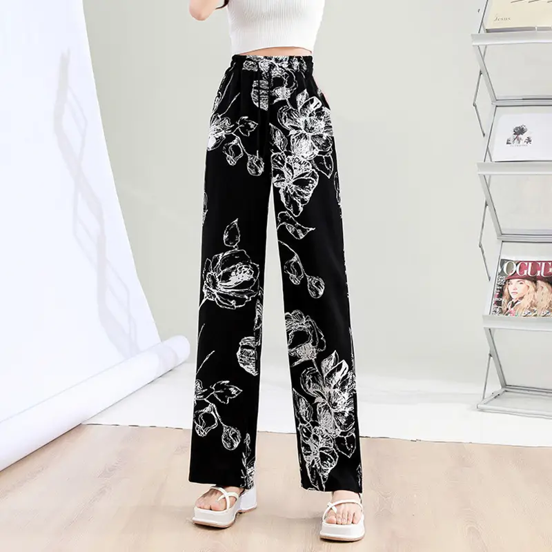 Women Tie-Dye High Waist Draping Pants Summer Casual — feature 13