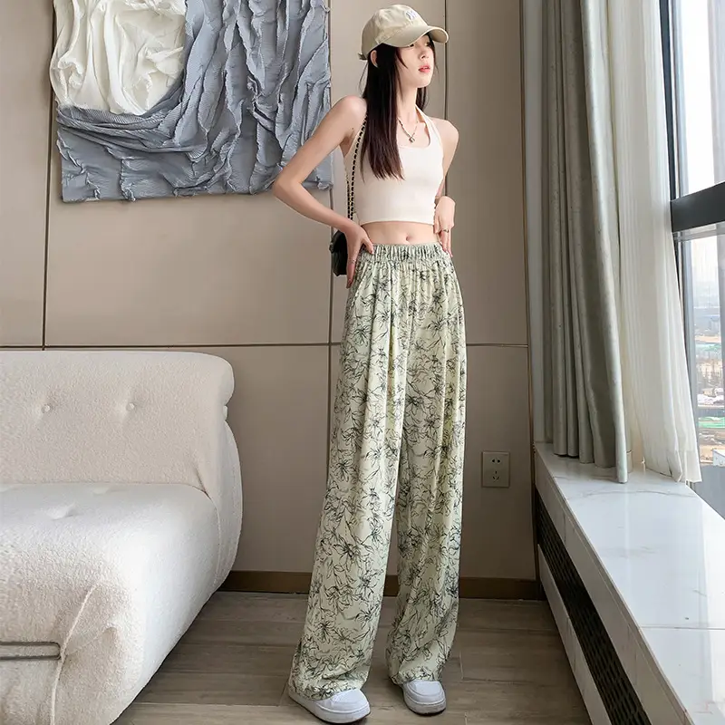 Women Tie-Dye High Waist Draping Pants Summer Casual - Image 7