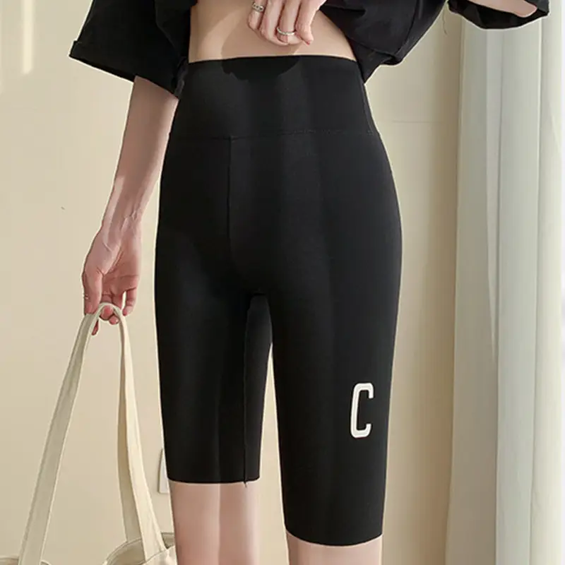Women Black Silicone Belly Tucking Shorts Summer Wear - Image 17