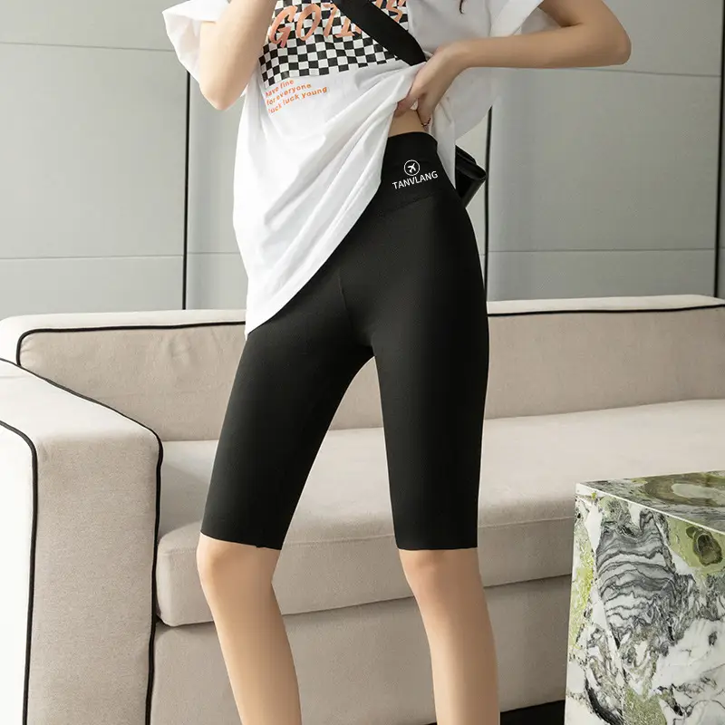 Women Black Silicone Belly Tucking Shorts Summer Wear - Image 25