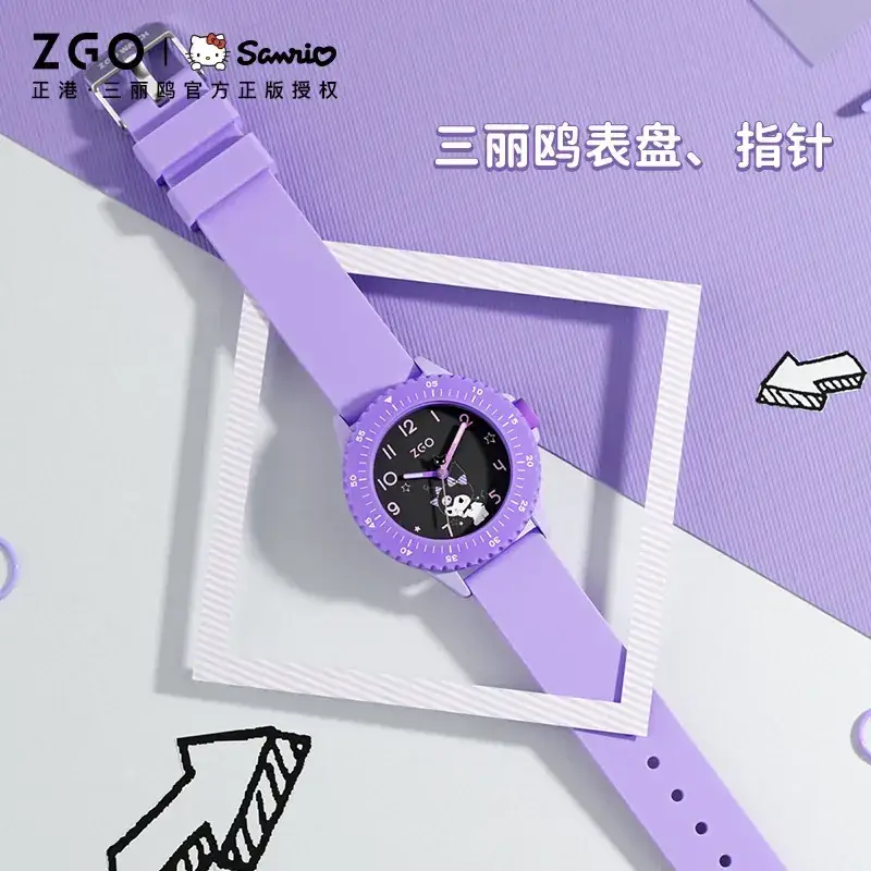 Purple ZGO Joint Watch for Girls with Skeleton Dial - Image 5