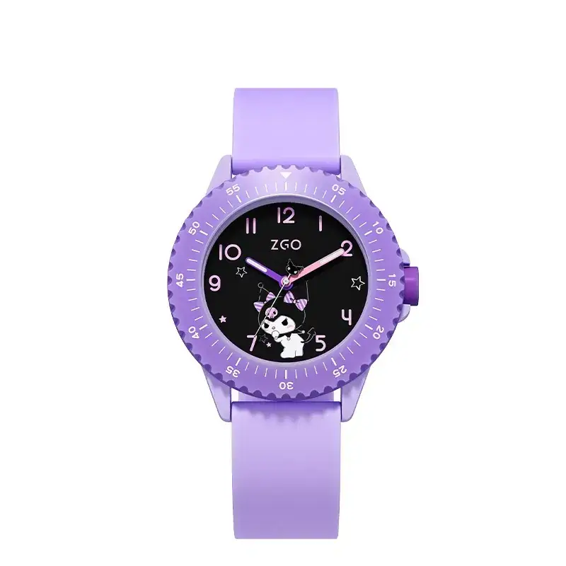 Purple ZGO Joint Watch for Girls with Skeleton Dial - Image 7