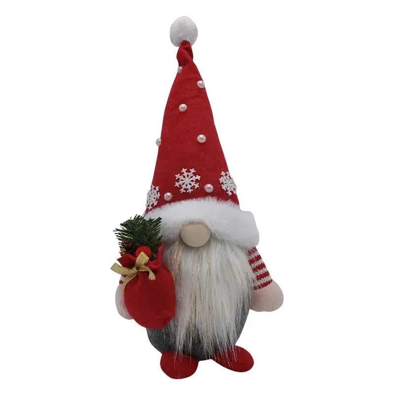 Christmas Doll Ornament Red Green Faceless Decor - Image 2