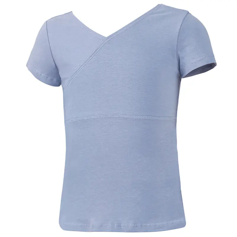 Girls Summer Dance Suit Split Training Shorts V-Neck T-Shirt - Image 17