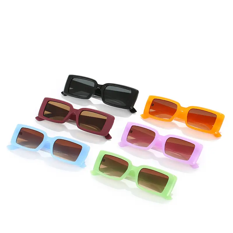 Purple Square Jelly Sunglasses for Women - Image 9