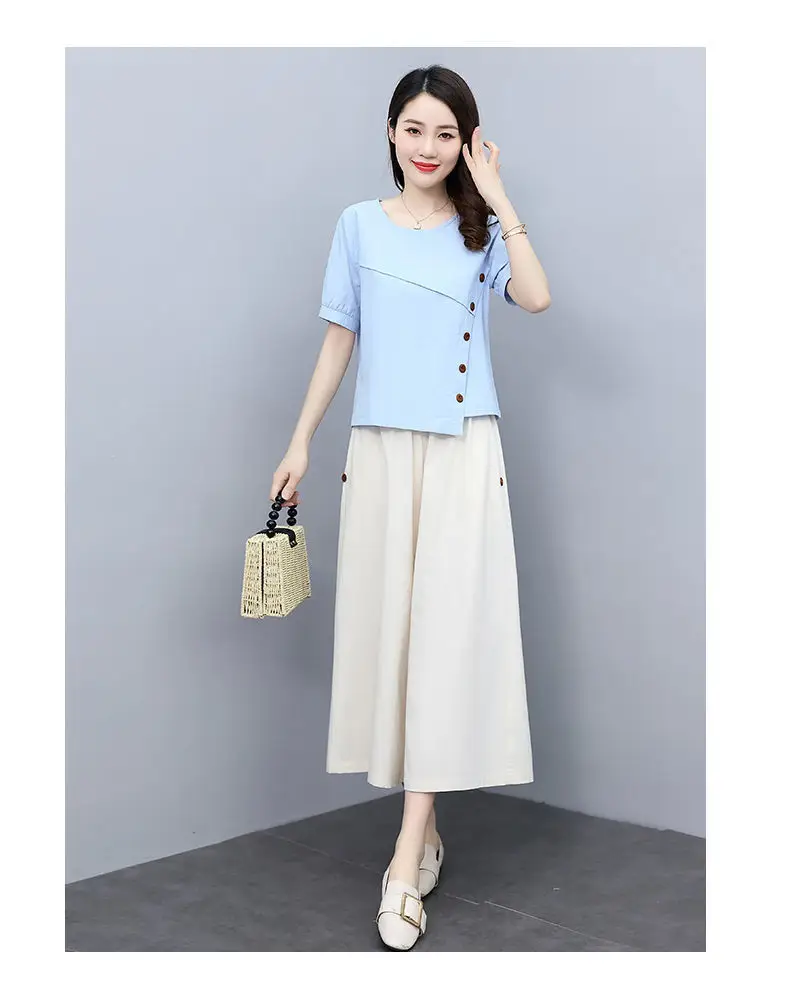 Women 2-Piece Pink White Summer Casual Outfit — feature 10