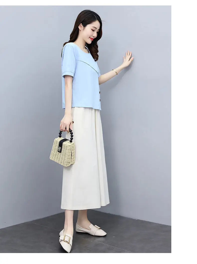Women 2-Piece Pink White Summer Casual Outfit — feature 9