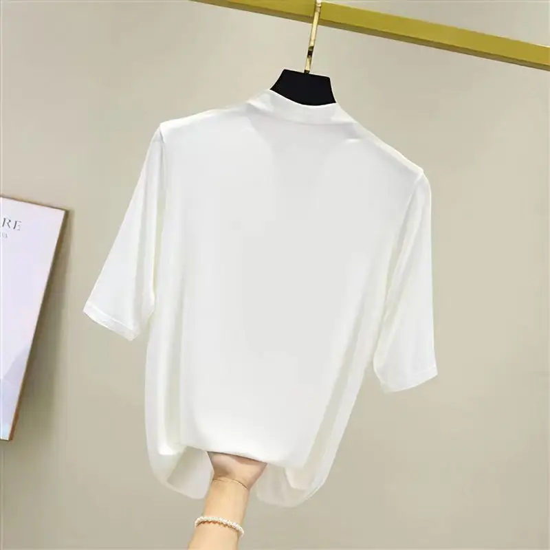 Women Black Quarter Sleeve Slim Fit Shirt Spring Autumn - Image 9