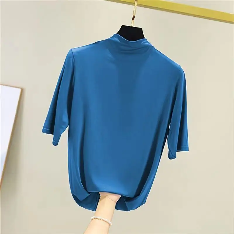 Women Black Quarter Sleeve Slim Fit Shirt Spring Autumn - Image 4