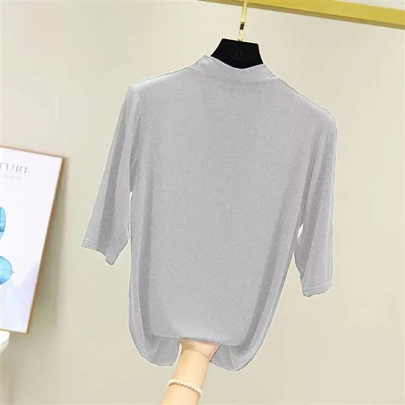 Women Black Quarter Sleeve Slim Fit Shirt Spring Autumn - Image 6