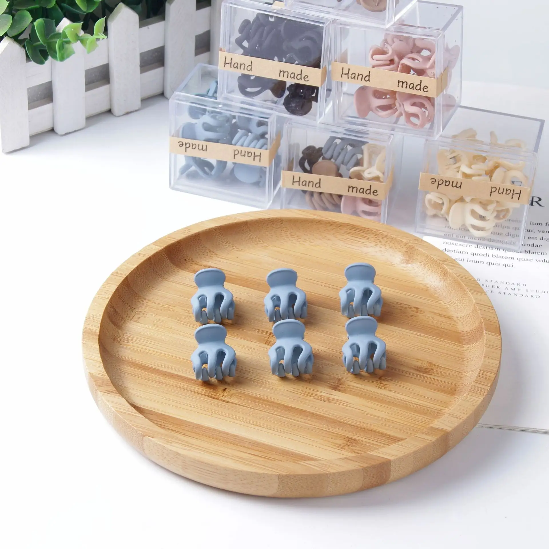 Small Blue Hair Clip for Women's Head Pony