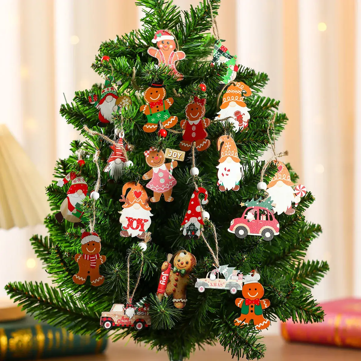 New 12 Pack Faceless Old Man Christmas Wooden Pendant Boxed Christmas Tree Small Hangers Christmas Decorations - Image 10