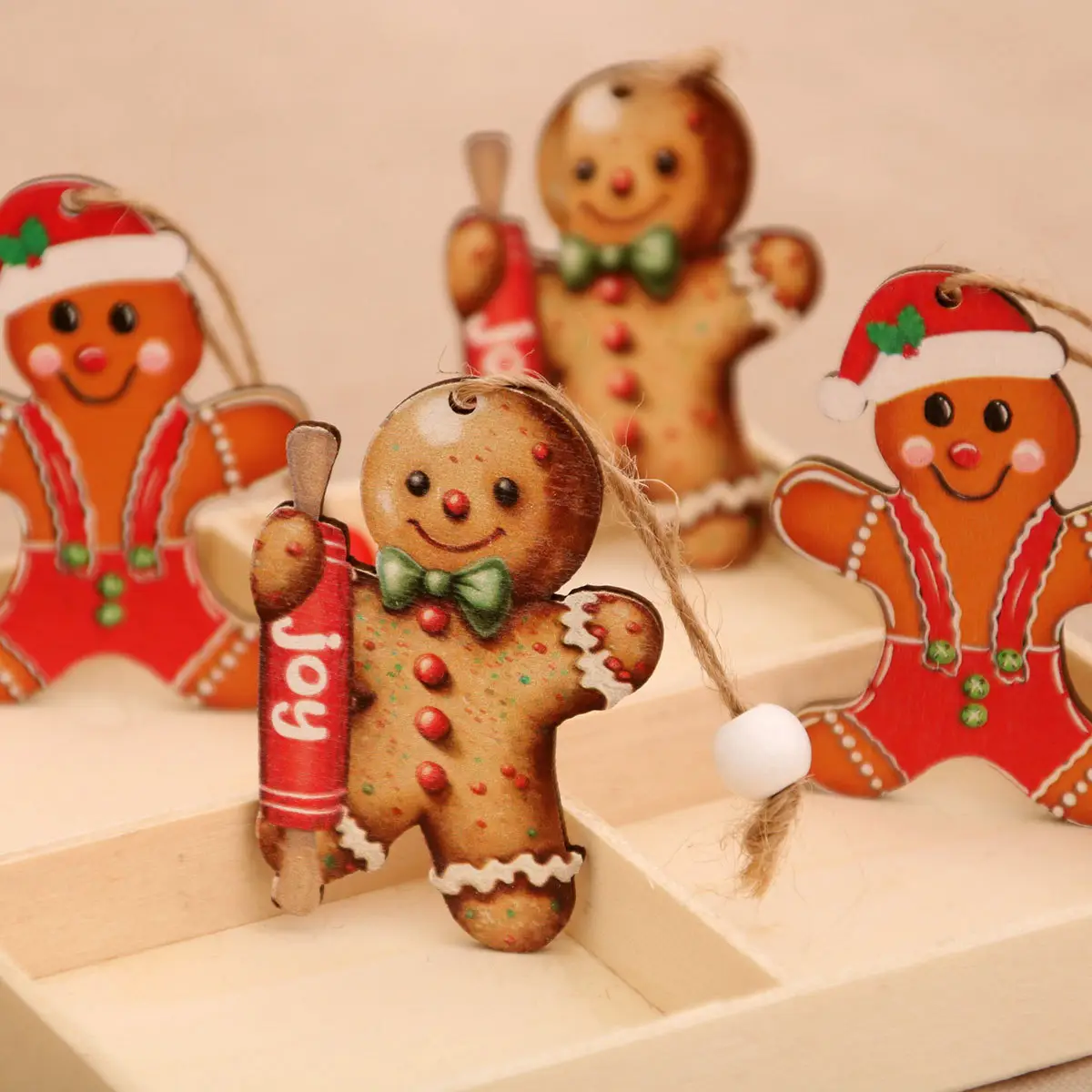 New 12 Pack Faceless Old Man Christmas Wooden Pendant Boxed Christmas Tree Small Hangers Christmas Decorations — feature 9