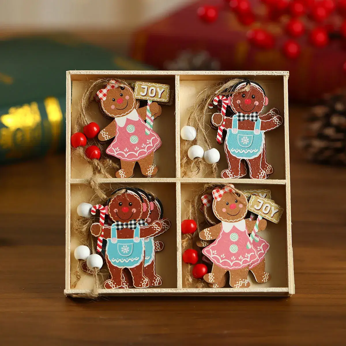 New 12 Pack Faceless Old Man Christmas Wooden Pendant Boxed Christmas Tree Small Hangers Christmas Decorations - Image 6