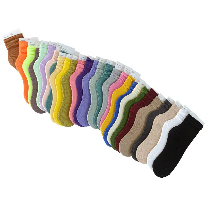 Ice Ice Socks Women's Korean-style Summer Thin Breathable Mid-barrel All-match Pile Socks Trendy Photo Show Color Socks