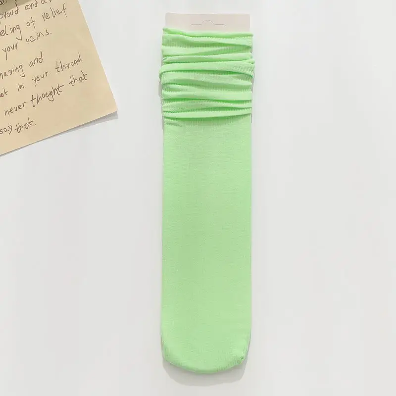 Ice Ice Socks Women's Korean-style Summer Thin Breathable Mid-barrel All-match Pile Socks Trendy Photo Show Color Socks