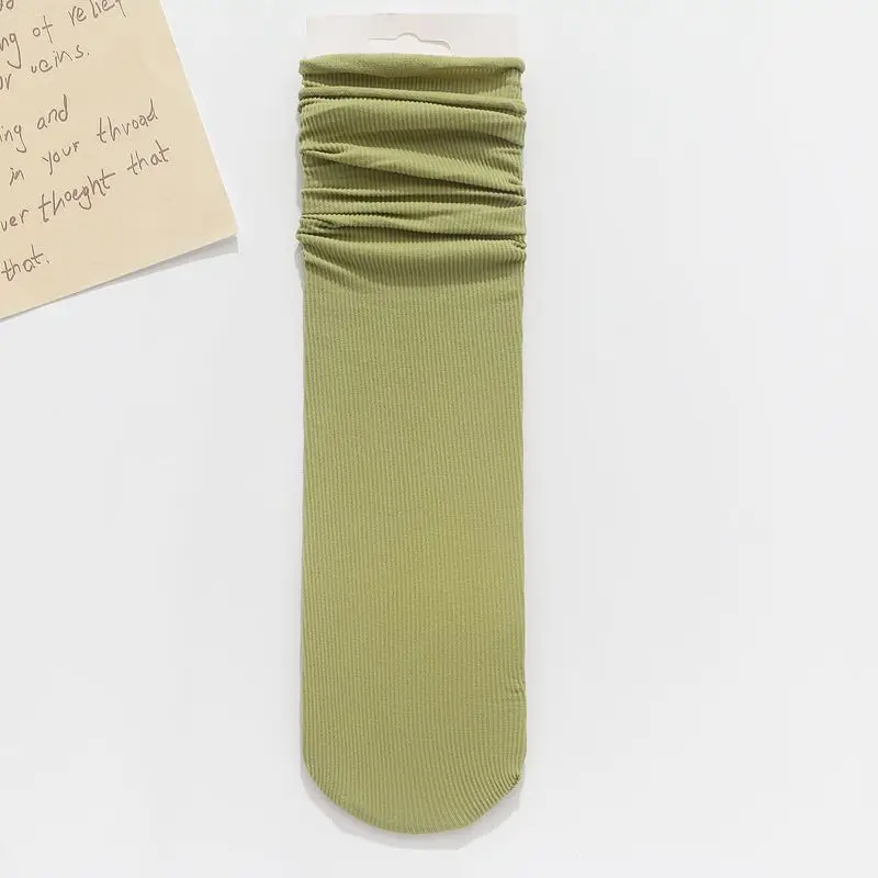 Ice Ice Socks Women's Korean-style Summer Thin Breathable Mid-barrel All-match Pile Socks Trendy Photo Show Color Socks
