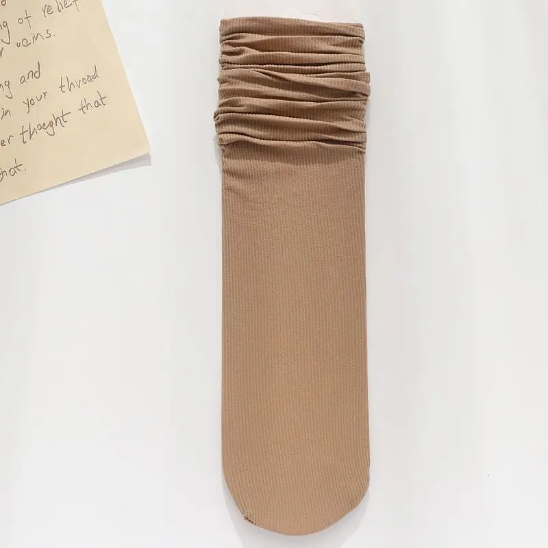 Ice Ice Socks Women's Korean-style Summer Thin Breathable Mid-barrel All-match Pile Socks Trendy Photo Show Color Socks
