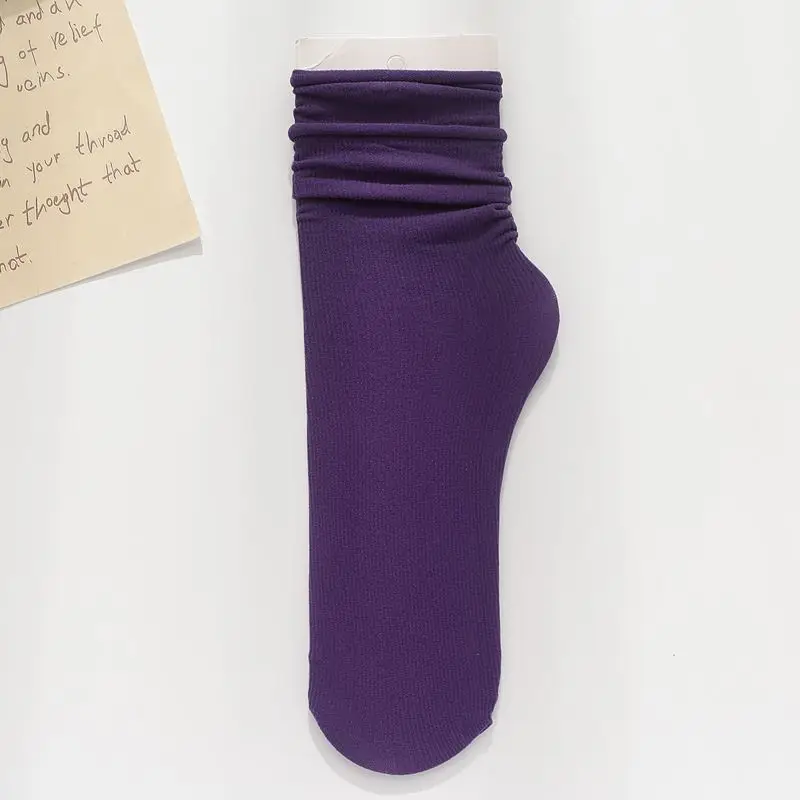 Ice Ice Socks Women's Korean-style Summer Thin Breathable Mid-barrel All-match Pile Socks Trendy Photo Show Color Socks
