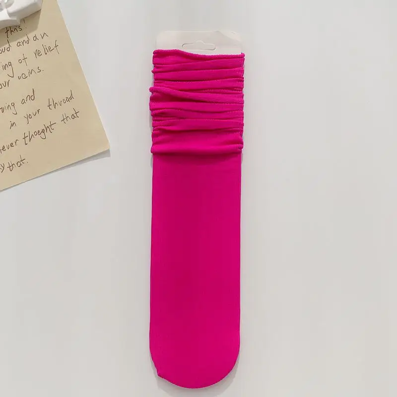 Ice Ice Socks Women's Korean-style Summer Thin Breathable Mid-barrel All-match Pile Socks Trendy Photo Show Color Socks